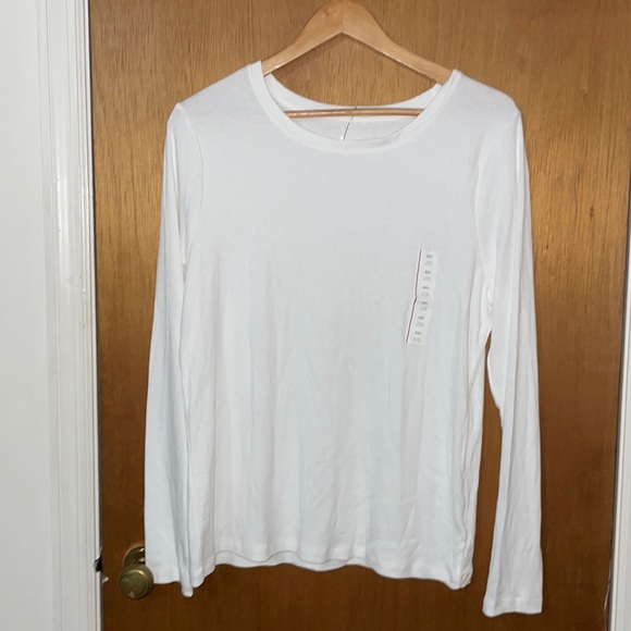 •A NEW DAY•NWT WHITE LONG SLEEVE RIBBED SCOOPNECK TOP SIZE XXL - Picture 8 of 8